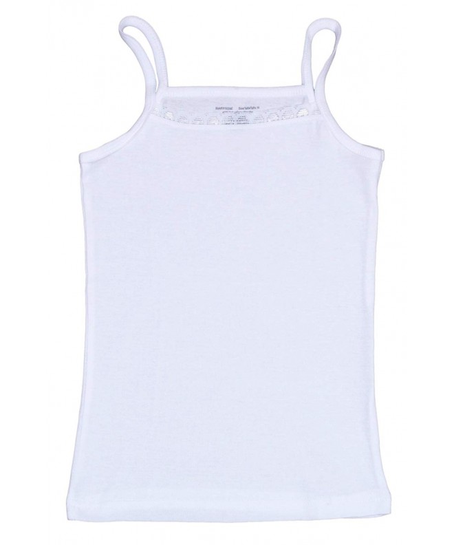 Girls Undershirt Camisole Tank Tops (Pack of 6) White CB183ZKDYEK