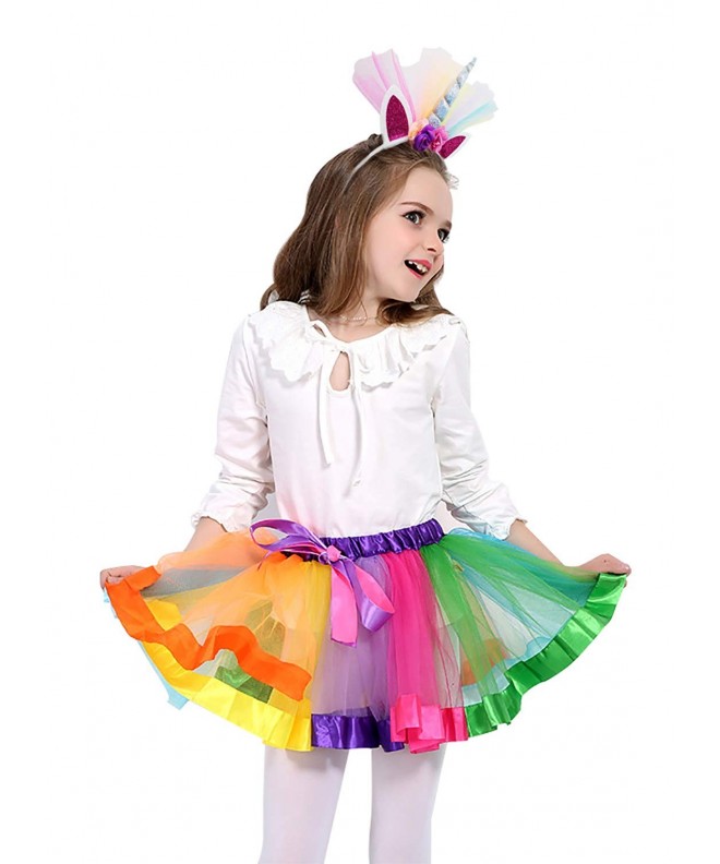 Birthday Party Costumes Set Little Girls Layered Tutu Skirts with Horn ...