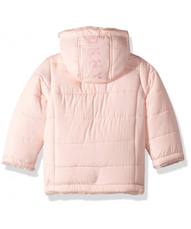 Girls' Toddler Fashion Jacket with Faux Fur - Blush - C4180IX5UXN