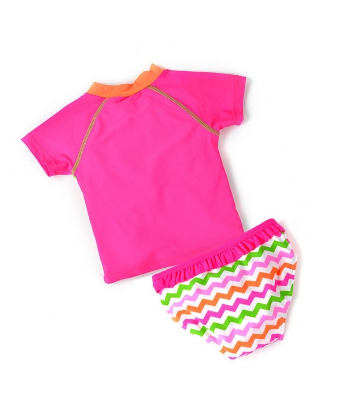 Little Girls Cute Colorful Rainbow 2 Piece Swimsuit Rash Guard Set ...