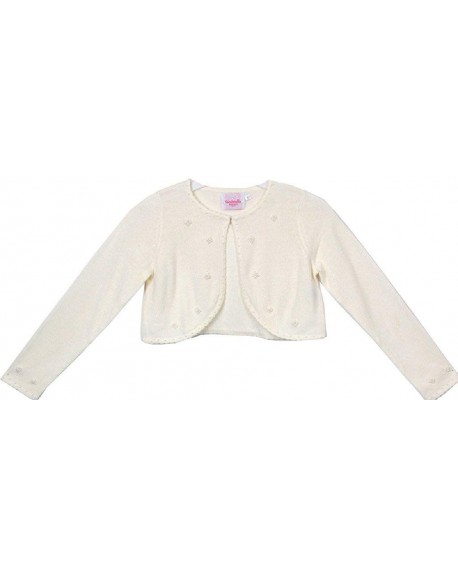 Flower Girl Jacket Elegant Pearl Beaded Soft Cozy Sweater - Ivory ...