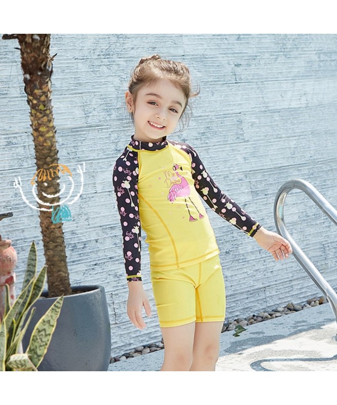Girls Two-Piece Swimsuit Swimwear - Kids Long Sleeves Wetsuits Diving ...