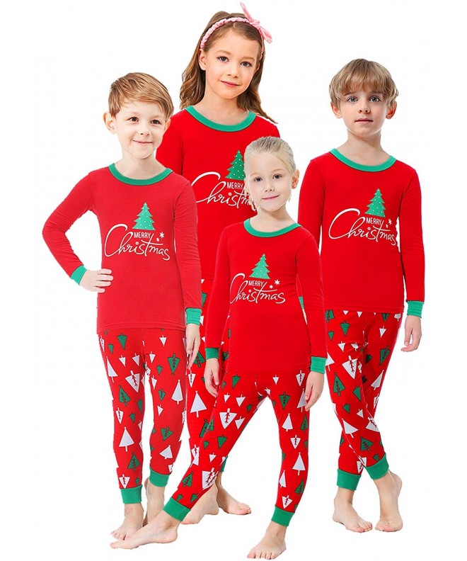 Matching Family Christmas Pajamas Boys Girls Tree Jammies Children PJs ...