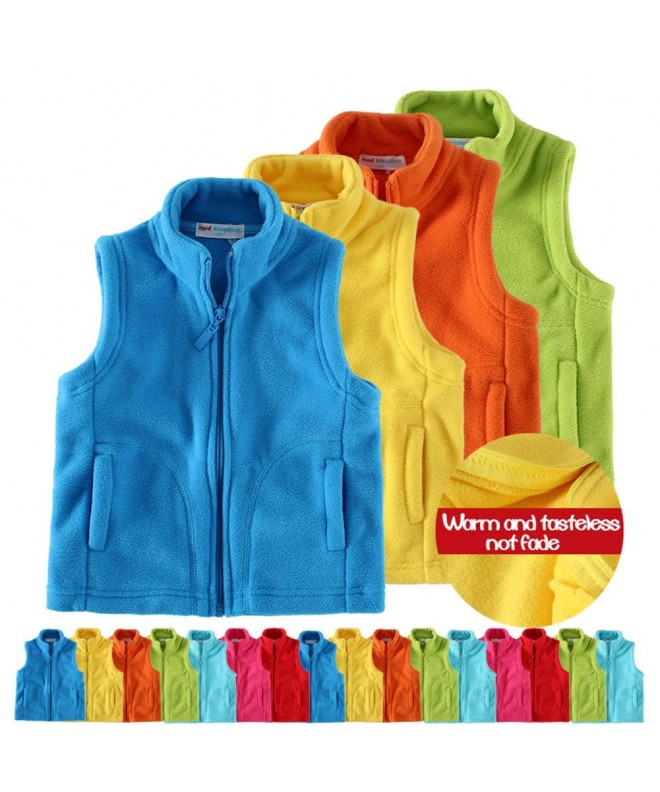 Boys Vest Fleece Solid Color - Hot Pink - CB128C7L1XT