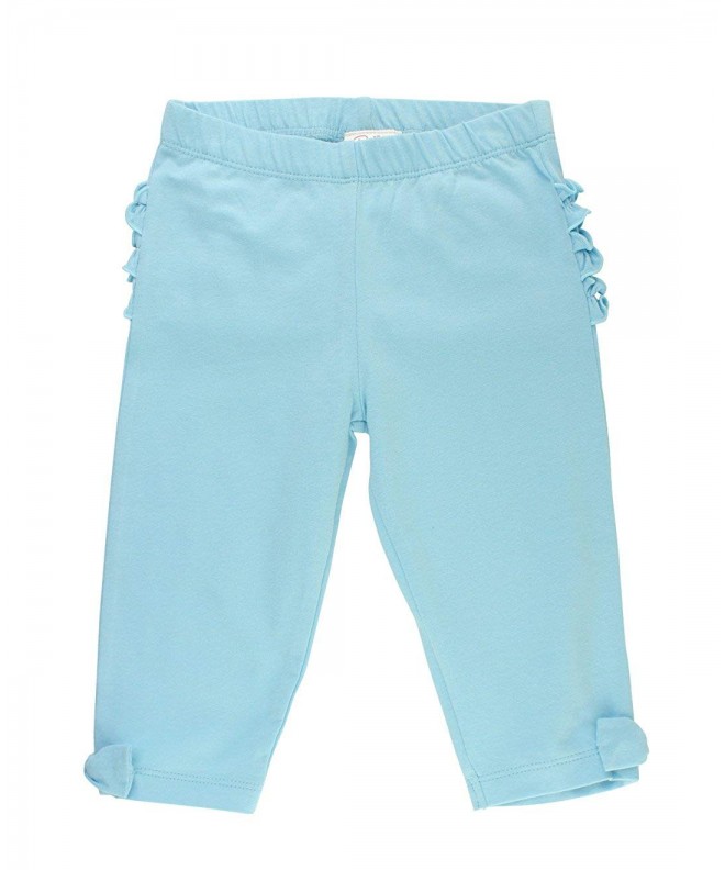 Little Girls Stretchy Capri Leggings with Bow - Sky Blue - CQ180WISHTW