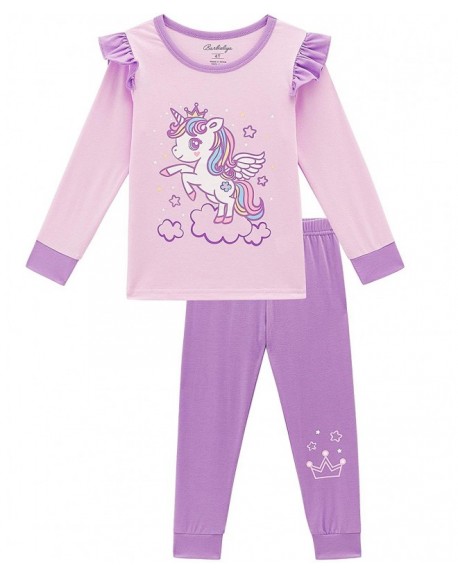 Girls Pajamas - Glow-in-The-Dark Unicorn Pjs for Kids - Purple Unicorn ...