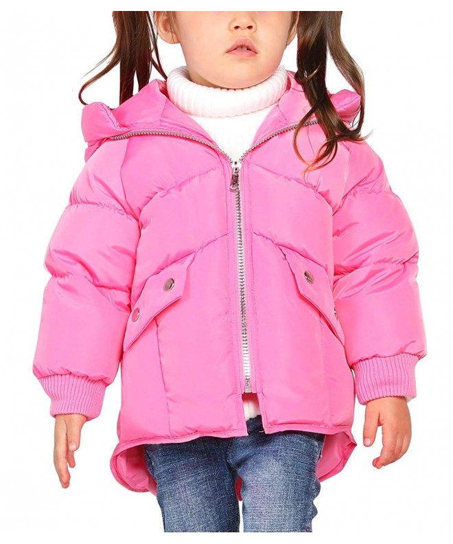 Unisex Kids Down Jacket Hooded Zipper Up Winter Puffer Long Coat 3-7T ...