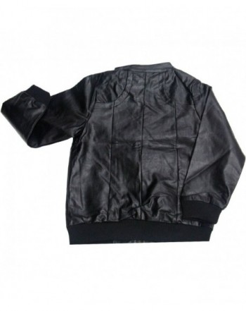 Boy's Trendy Stand-Collar PU Leather Spring Moto Jacket Black - CD11YCAXPRP