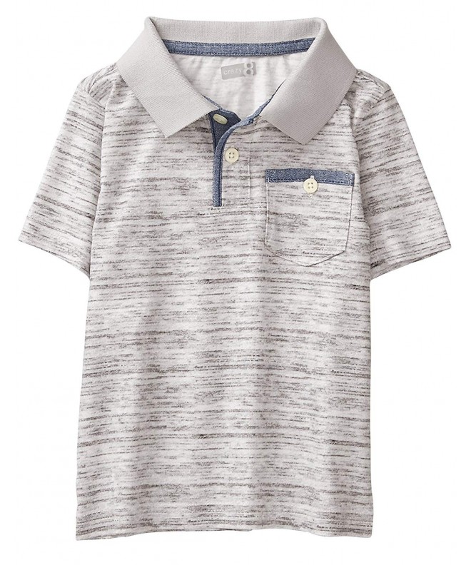 Boys' Toddler Short Sleeve Marled Dye Polo - Marled Grey - CC1808MNKCO