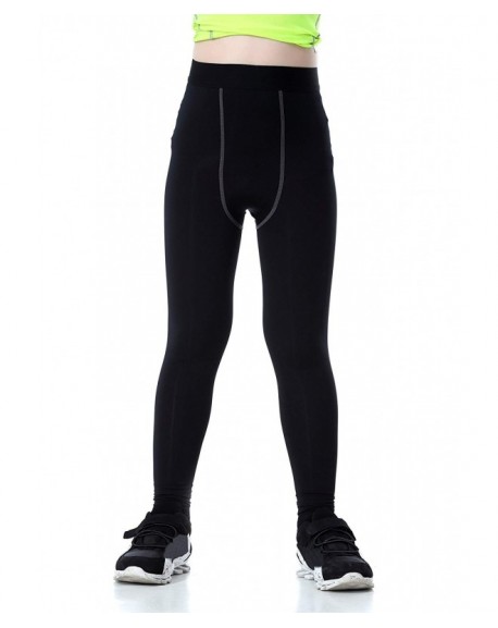 Boys & Girls Compression Tights Base Layer Thermal Under Tights ...