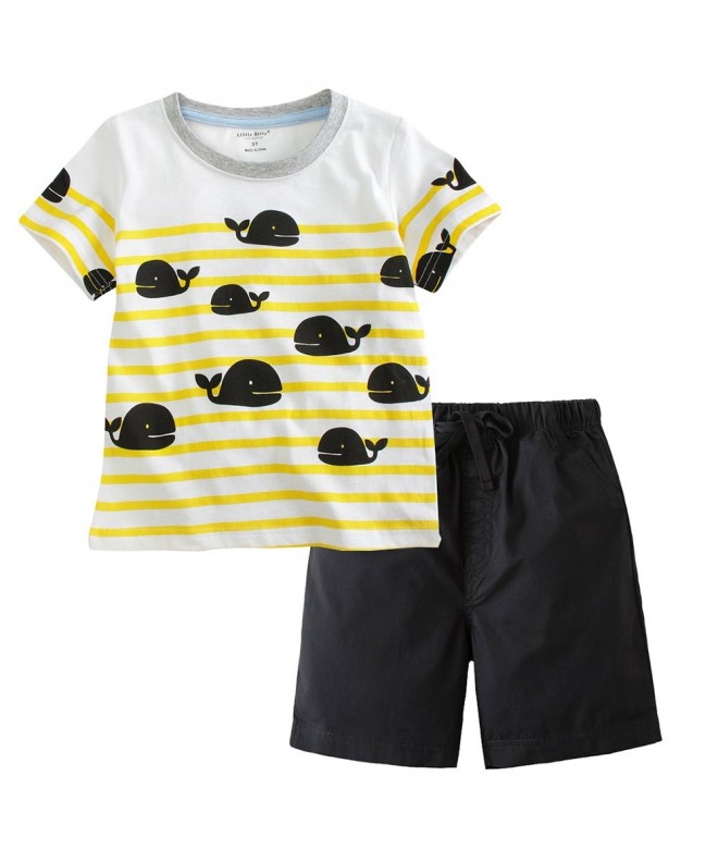 Kids Boys 2 Piece Summer Short Sleeve T-Shirt Tops + Pants Outfits Set ...