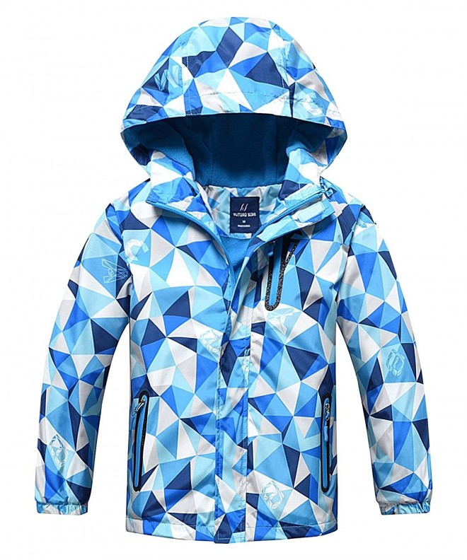 Boys Girls Fleece Windbreaker Hooded Waterproof Jacket Outerwear - 4 ...