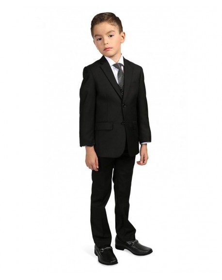 Boys 5 Piece Suit Set - Blazer Jacket-Dress Pants-Vest-Necktie-Dress ...