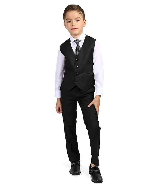 Boys 5 Piece Suit Set - Blazer Jacket-Dress Pants-Vest-Necktie-Dress ...