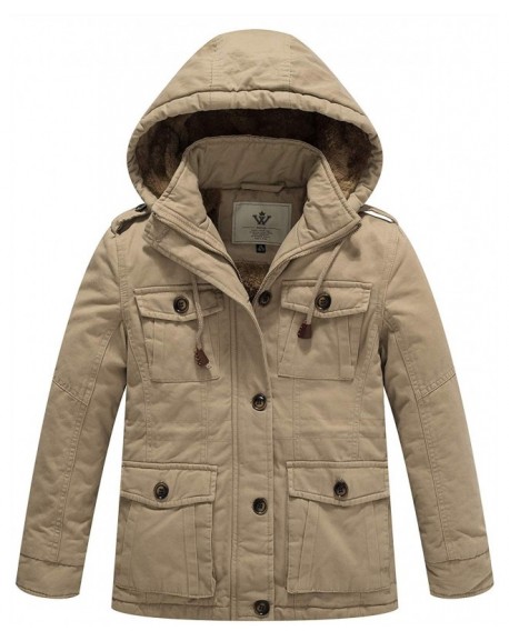 Boy's and Girl's Warm Fleece Lined Parka Coat with Adjustable Hood ...