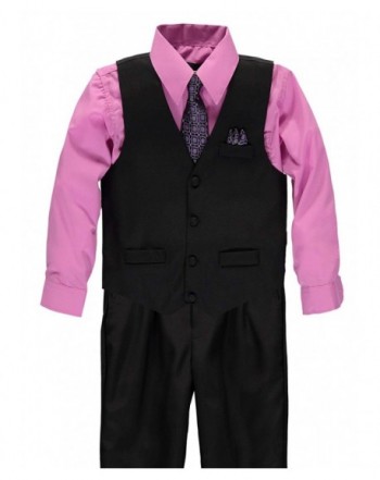 Boys' 4-Piece Suit Vest Set - Black/Lavender - CY184AMEW7G