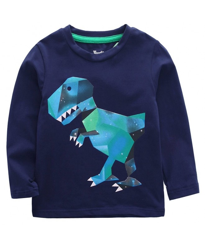 Toddler Boys Dinosaur Long Sleeve T Shirts Top Tee Size 2-7 Years ...