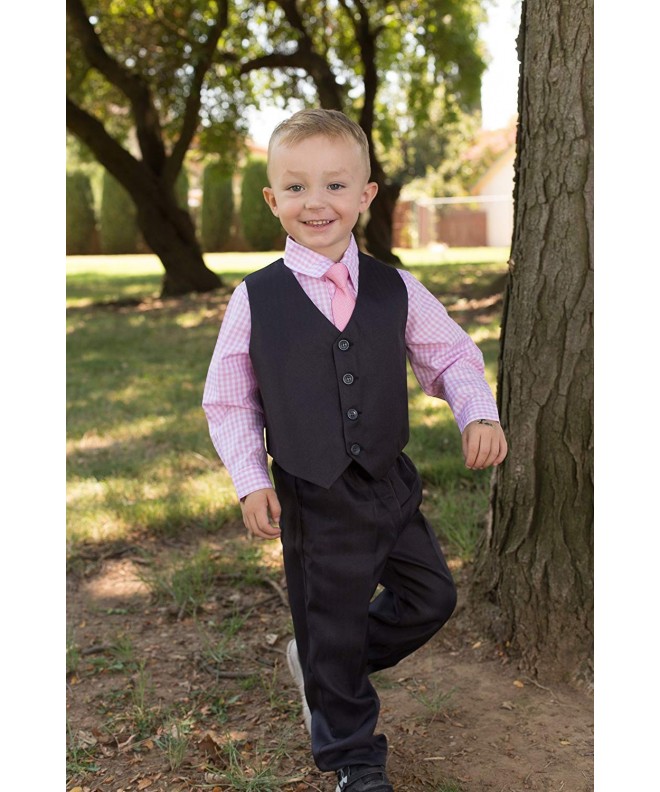 Boys Formal Suit Set - Vest Dress Shirt Pants and Matching Tie Dressy ...