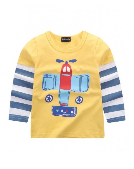 Fashion Little Boys' Cartoon Printed Patchwork Long Sleeve T-Shirt ...