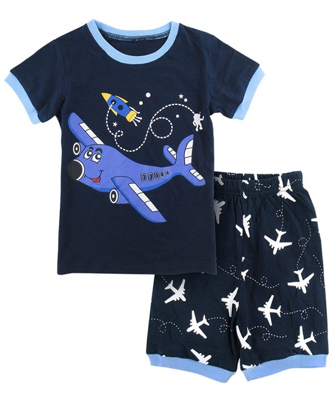 Boys Airplane Pajamas Short Sleeve Sets - Airplane - CH18C9D90ZW