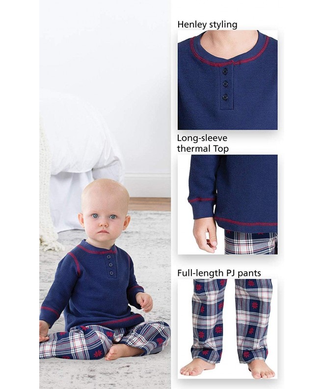 Infant Classic Plaid Pajamas with Long-Sleeved Shirt and Pants - Blue ...