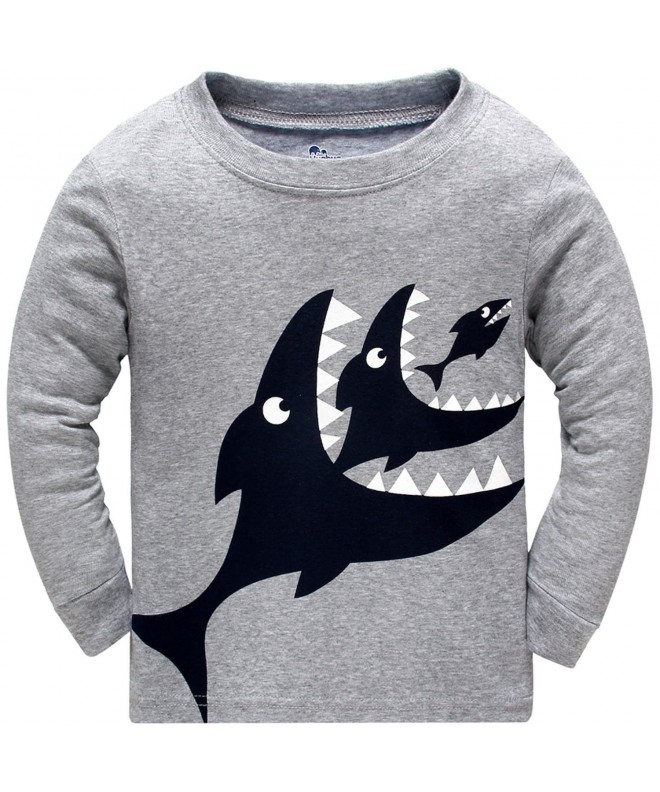 Boys Shark Pajamas Set 2-7T Gray - Shark2 - CN12M00AHZ1