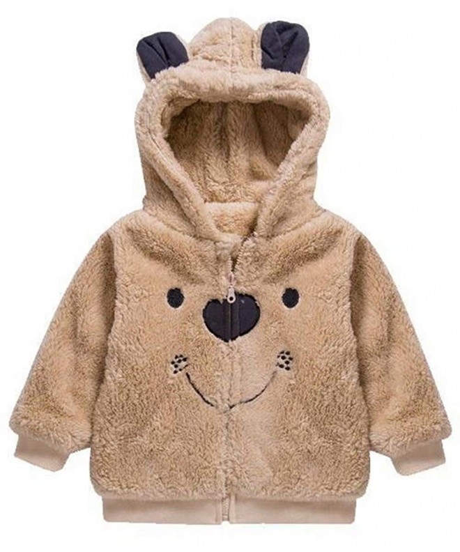 Toddler Kids Boys Cute Bear Style Winter Fleece Hooded Outfit Outerwear ...