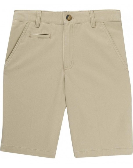 School Uniforms Boys Coin Pocket Flat Front Shorts - Khaki - CO12G05RYY5