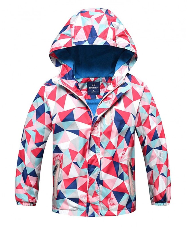 Boys Girls Fleece Windbreaker Hooded Waterproof Jacket Outerwear - 4 ...
