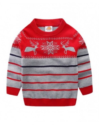LittleSpring Sweater Christmas Pullover Striped