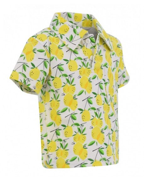 Boys Lemon Print Short Sleeve Collared Polo Shirt - CE18M7QK5LY