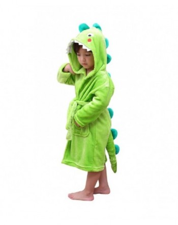 Kids Plush Hooded Bathrobe Dinosaur