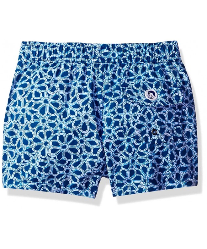 Boys' Floral Swim Trunk - Blue Floral - C217YXGUKOS