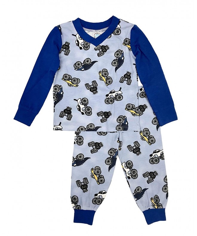 Boys Sleepwear Pajamas Long Sleeve Top & Pant Set - Monster Truck ...