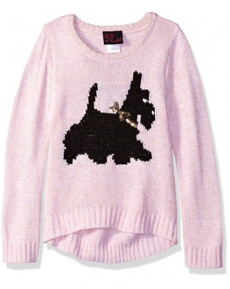 Girls' Scottie Dog Sweater - Blush - CO12J1HU0G3