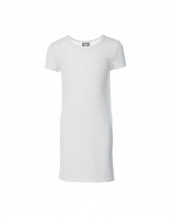 Girls Faux Cashmere Short Sleeve Dress - White Confetti Print - C0189KY35WQ