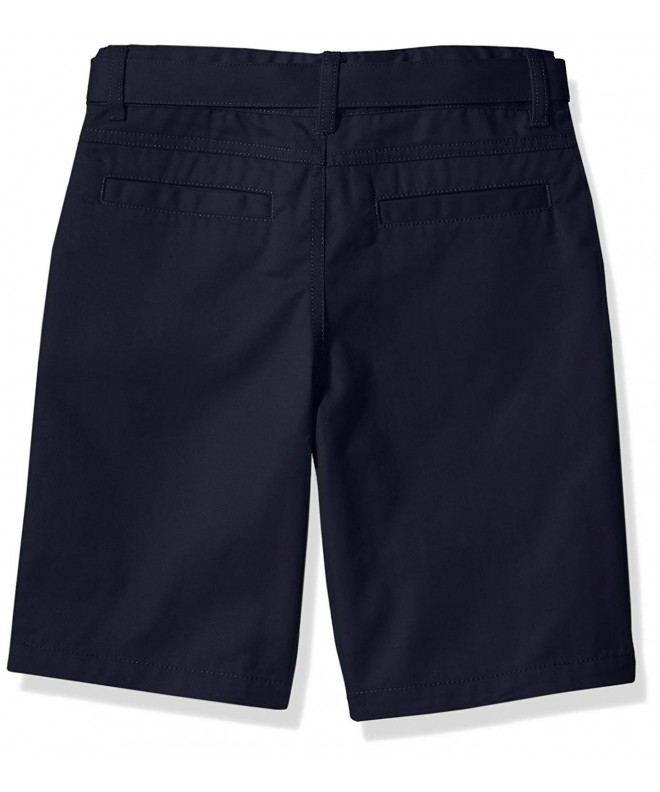 Girls' Uniform Twill Short with Belt - Navy Pocket - CL182I0W2E6