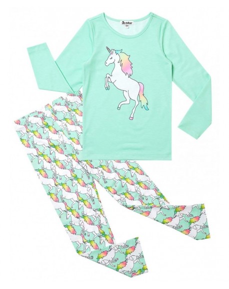 Pajamas for Girls Unicorn Pjs Sets Little Kids Cotton Sleepwear - Mint ...