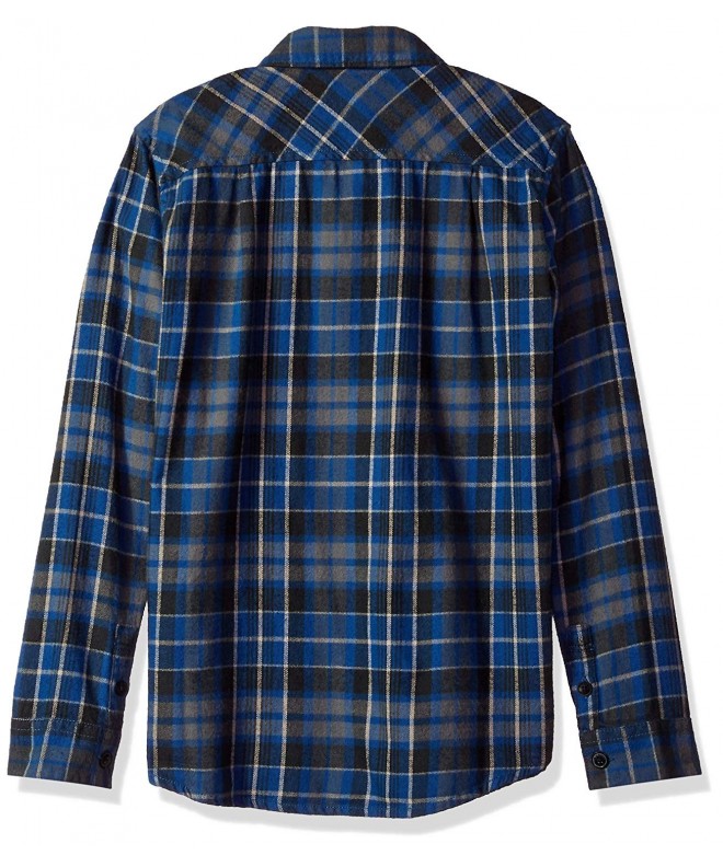 boys blue flannel shirt