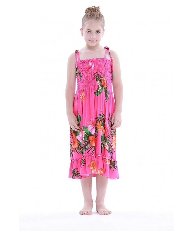 Girl Hot Pink Hawaiian Luau Dress in Various Styles - Hot Pink ...